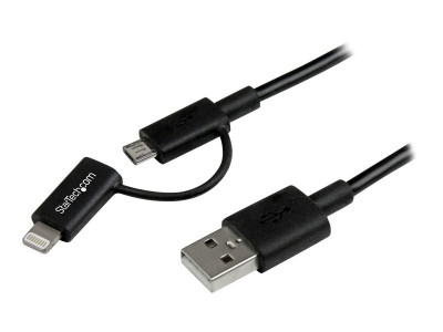Startech : CABLE LIGHTNING OU MICRO USB VERS USB 1 M - M/M - NOIR