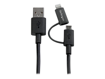 Startech : CABLE LIGHTNING OU MICRO USB VERS USB 1 M - M/M - NOIR