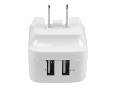 Startech : CHARGEUR MURAL USB 2 PORTS - ADAPTATEUR SECTEUR USB - BLANC