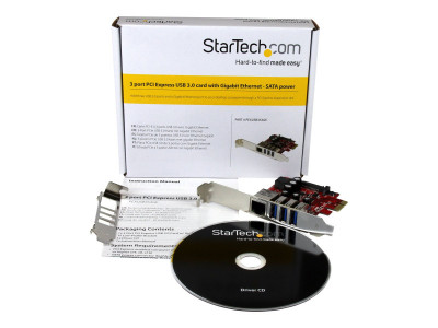 Startech : CARTE PCI EXPRESS A 3 PORTS USB 3.0 et 1 PORT GBE avec UASP