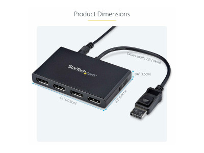 Startech : HUB MST DISPLAYPORT 1.2 VERS 4X DISPLAYPORT
