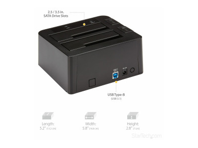 Startech : 2BAY USB 3.1 GEN 2 SATA DOCK TOOLFREE & TRAYLESS avec UASP
