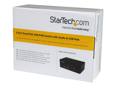 Startech : SWITCH KVM USB DOUBLE VGA A 2 PORTS avec HUB USB 2.0