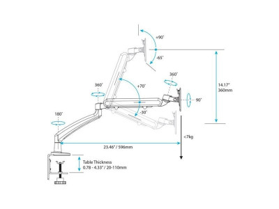 Startech : BRAS ARTICULE SLIM pour ECRAN avec GESTION de CABLES