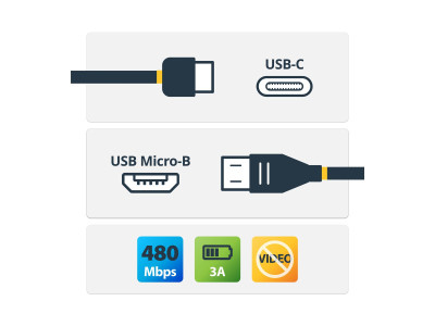 Startech : CABLE USB 2.0 USB-C VERS MICRO-B de 1 M - M/M - NOIR