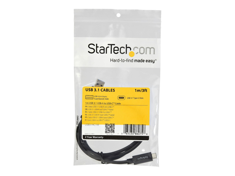 StarTech.com Câble USB-C vers USB-C de 2 m - Noir - USB - Garantie