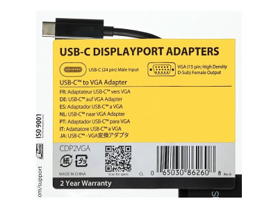 Startech : ADAPTATEUR VIDEO USB-C VERS VGA - M pour - 1920X1200 - NOIR