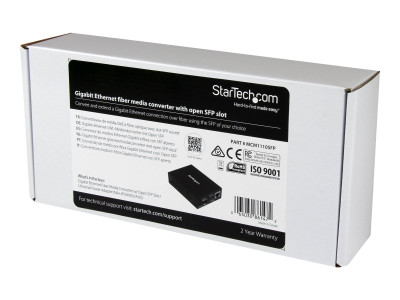 Startech : CONVERTISSEUR de MEDIA GBE FIBRE OPTIQUE - SLOT SFP OUVERT