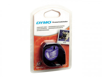 Dymo : LETRATAG tape PLAST.CLEAR W.EU