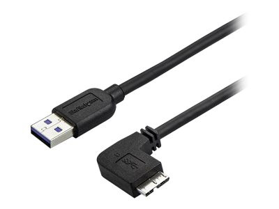 Startech : CABLE USB 3.0 SLIM A VERS MICRO B A ANGLE DROIT de 50 CM