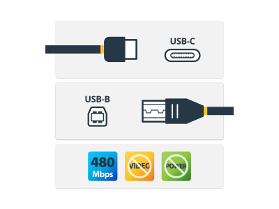 Startech : CABLE USB 2.0 USB-C VERS USB-B de 1 M - M/M - NOIR