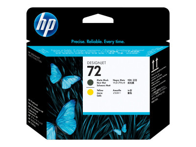 HP HP 72 MATTE Noir et Jaune tête impression