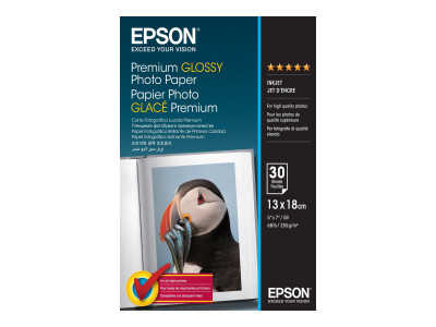 Epson : PAPIER Photo PREMIUM GLACE 13X18CM (30F 255G)