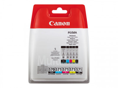 Canon PGI-570/CLI-571 Pack de 5 cartouches jet d'encre Noir pigmenté et CMJN