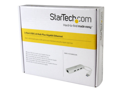 Startech : HUB USB 3.0 A 3 PORTS avec GIGABIT ETHERNET - ARGENT