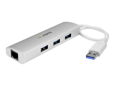 Startech : HUB USB 3.0 A 3 PORTS avec GIGABIT ETHERNET - ARGENT