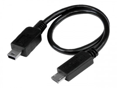 Startech : CABLE USB OTG MICRO USB VERS MINI USB de 20 CM - M/M