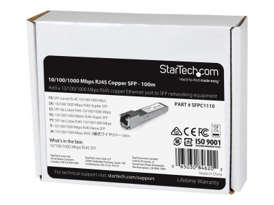 Startech : RJ45 GIGABIT COPPER SFP TRANSCE module _ MINI-GBIC 100M