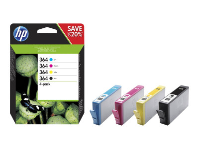 HP : Cartouche Encre NO 364 B/C/M/Y COMBO 4-pack BLISTER