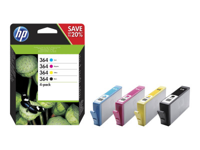 HP : Cartouche Encre NO 364 B/C/M/Y COMBO 4-pack BLISTER
