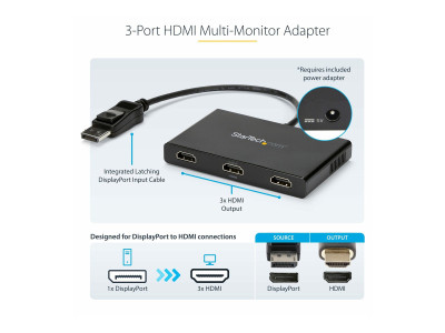 Startech : HUB MST DISPLAYPORT 1.2 VERS 3X HDMI