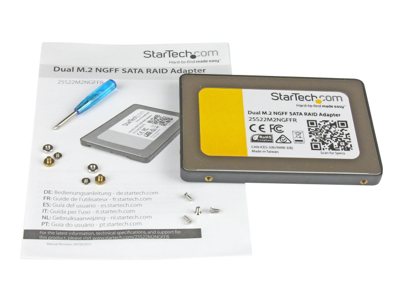 Startech : ADAPTATEUR 2X SSD M.2 NGFF VERS SATA 2 5 avec RAID et TRIM