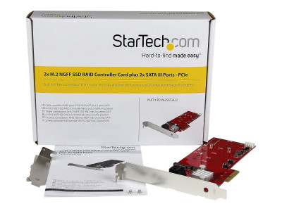 Startech : CARTE CONTROLEUR PCIE RAID 2X SSD M.2 NGFF et 2 PORTS SATA III