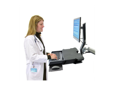 Ergotron : SV SIT STAND COMBO ARM WORKSURFACE POLISHED