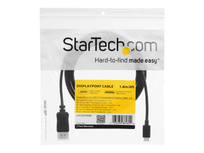 Startech : CABLE ADAPTATEUR USB TYPE-C VERS DISPLAYPORT de 1 8 M - 4K