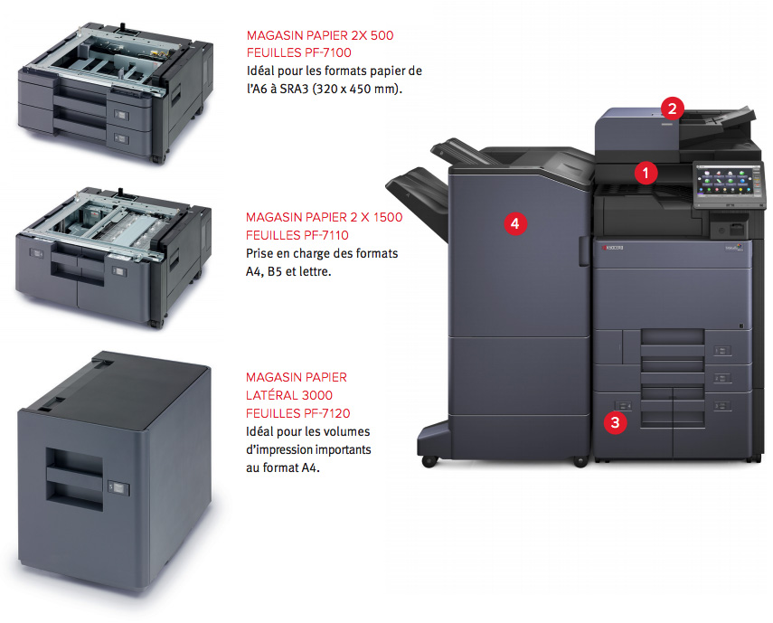 Options de configuration Kyocera TASKalfa 5053ci