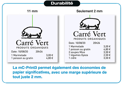 MC-Print3 est économique en papier avec de faibles marges de découpe papier