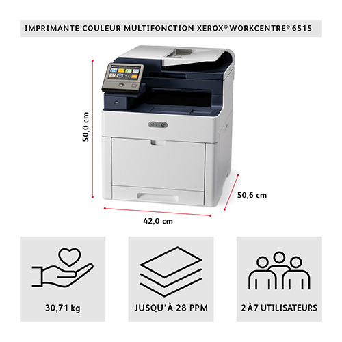 Xerox 6515dni 6515 dimensions et caractéristiques de l'imprimante