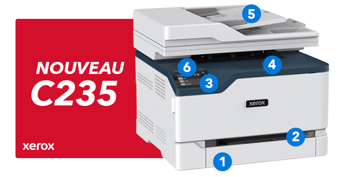 Imprimante multifonction laser couleur wifi Xerox C235 DNI