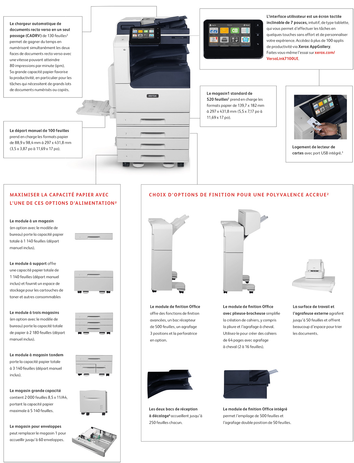 Photocopieur A3 laser couleur Xerox C7120DN - Photocopieur recto verso